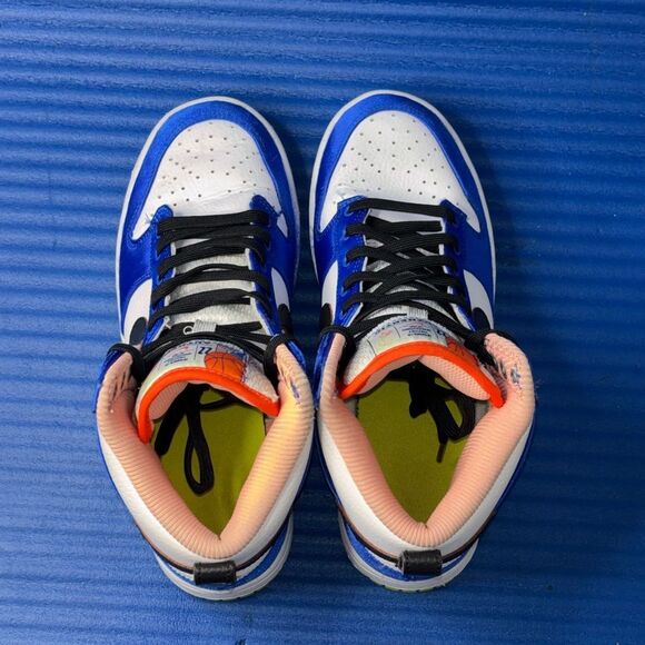 Size 8- Women’s Nike Dunk High Satin RacerBlue/White/Black DV2185-100 - Picture 5 of 8